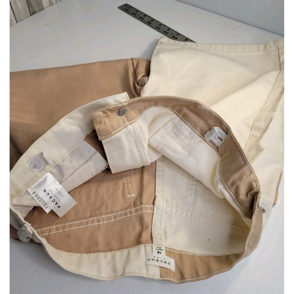 Denim‎ Shorts Kids Sz 14 Adjustable Waist. To Grow, Pockets, Cargo Color Block - Picture 8 of 15